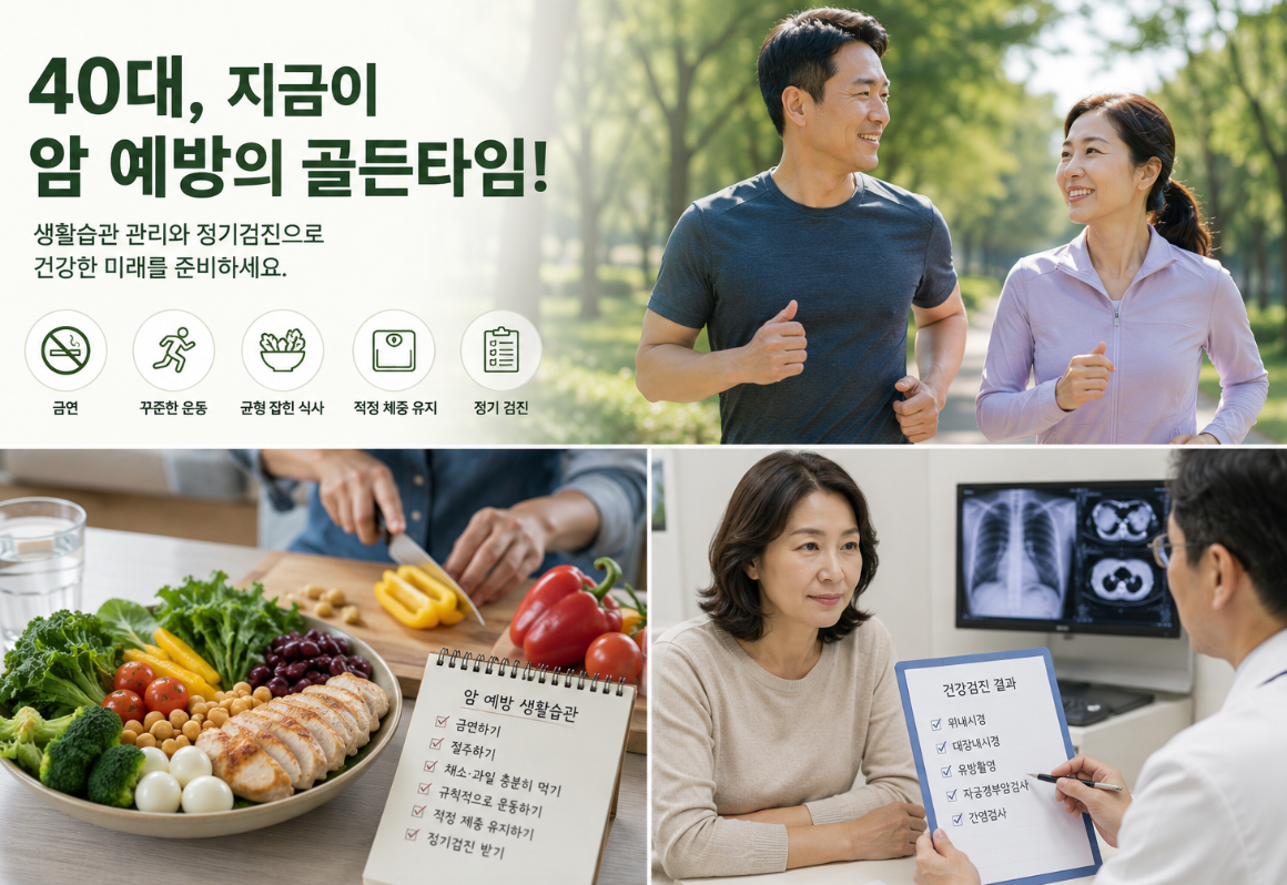 40대 건강 관리를 상징하는 이미지