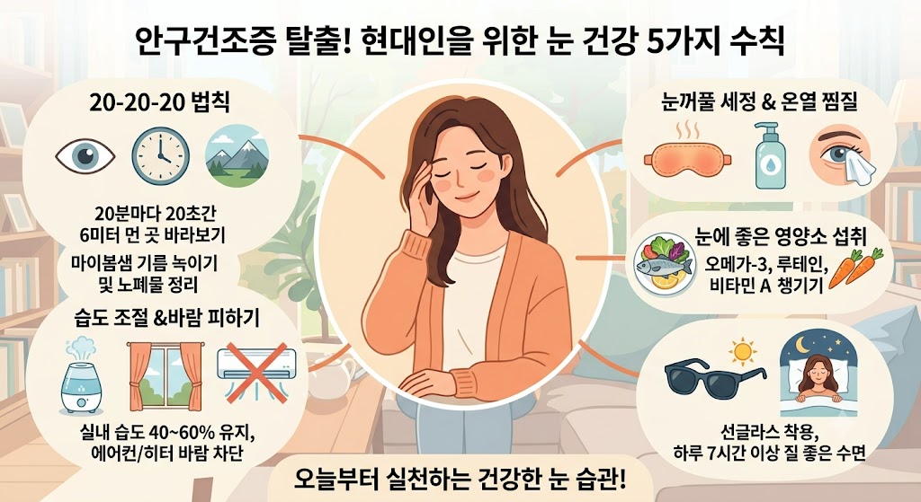눈이 뻑뻑하고 시리다면?" 현대인을 위한 안구건조증 탈출법 & 눈 건강 5가지 수칙