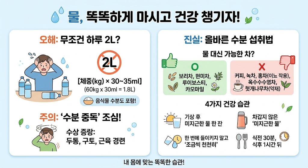"물만 잘 마셔도 보약?" 우리가 몰랐던 하루 수분 섭취의 반전과 올바른 습관