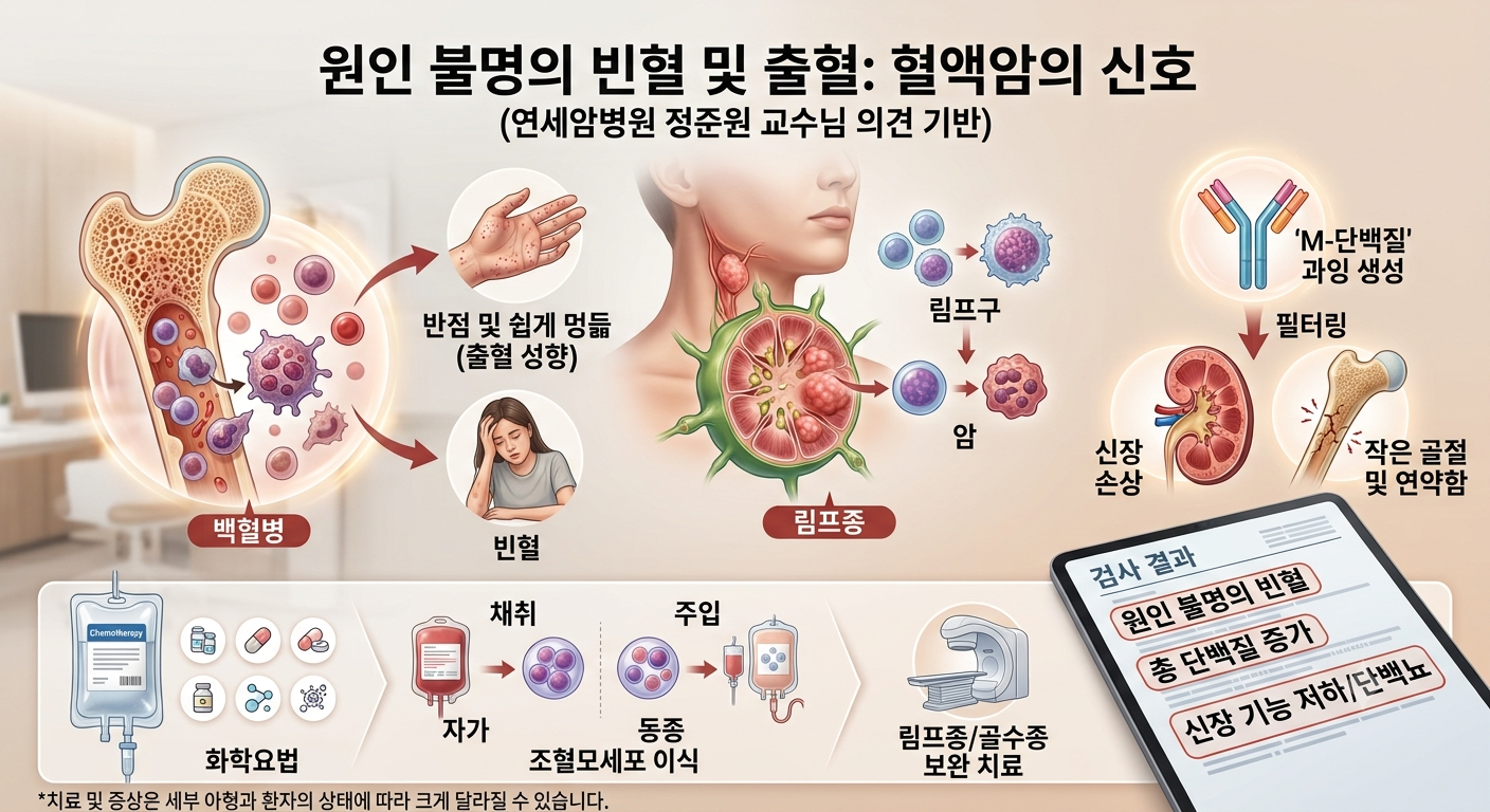 원인 불명의 빈혈과 출혈, 단순 피로 아닌 ‘혈액암’ 신호일 수 있다