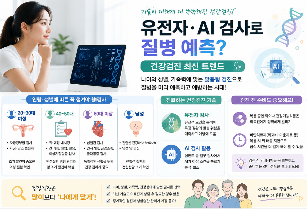 건강검진도 달라지고 있다, AI와 유전자 최신 검진 제대로 알아보기
