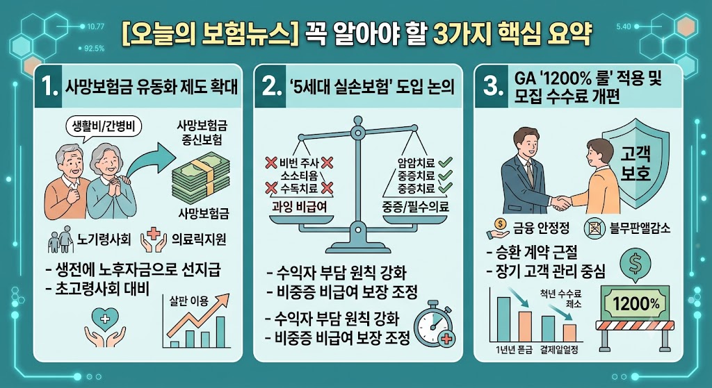 [오늘의 보험뉴스] 사망보험금 살아있을 때 당겨 쓴다·5세대 실손 도입 논의… 꼭 알아야 할 금융 이슈 3가지