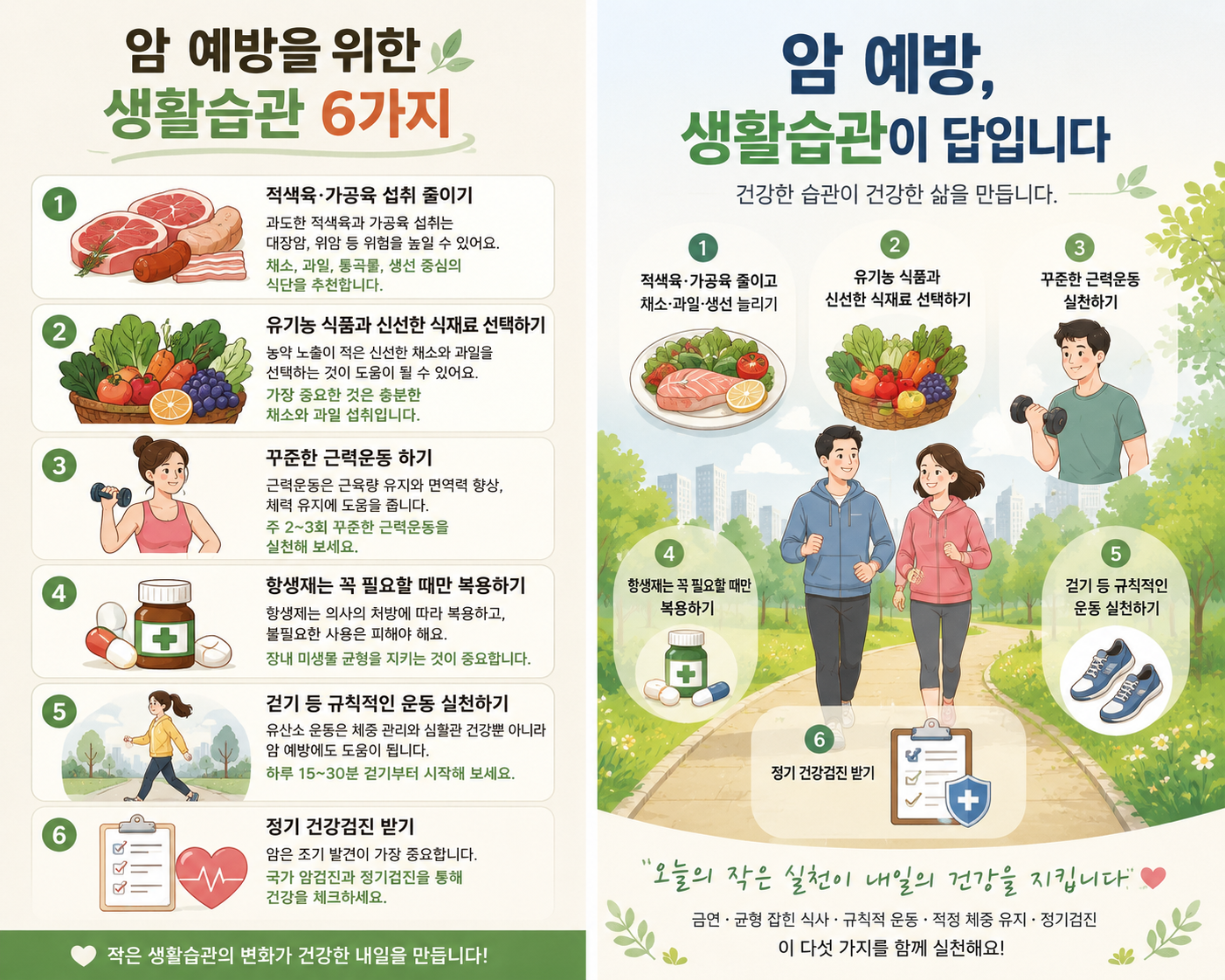 암 예방을 위한 생활습관 6가지