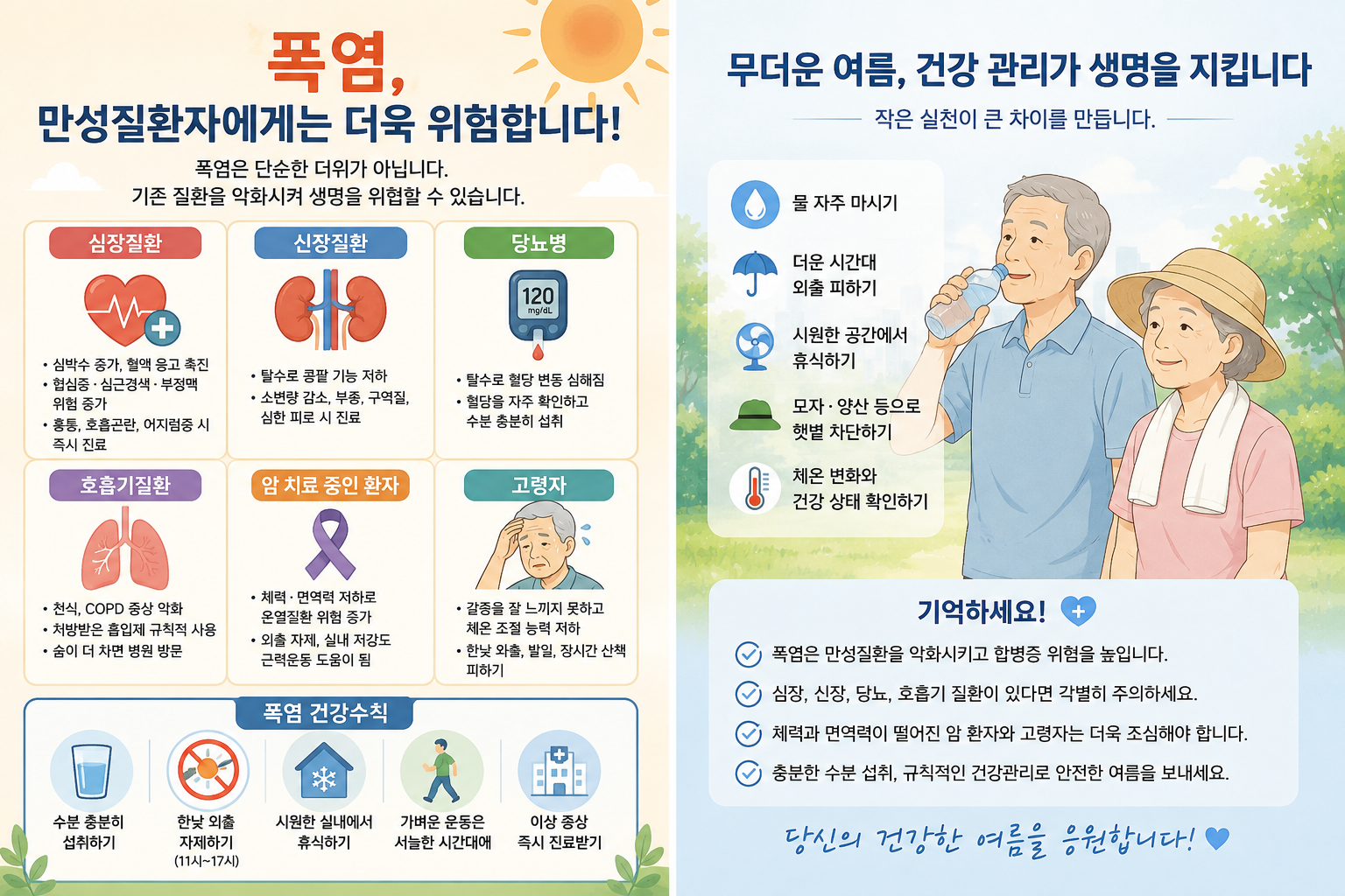 폭염, 만성질환자에게는 더욱 위험합니다!