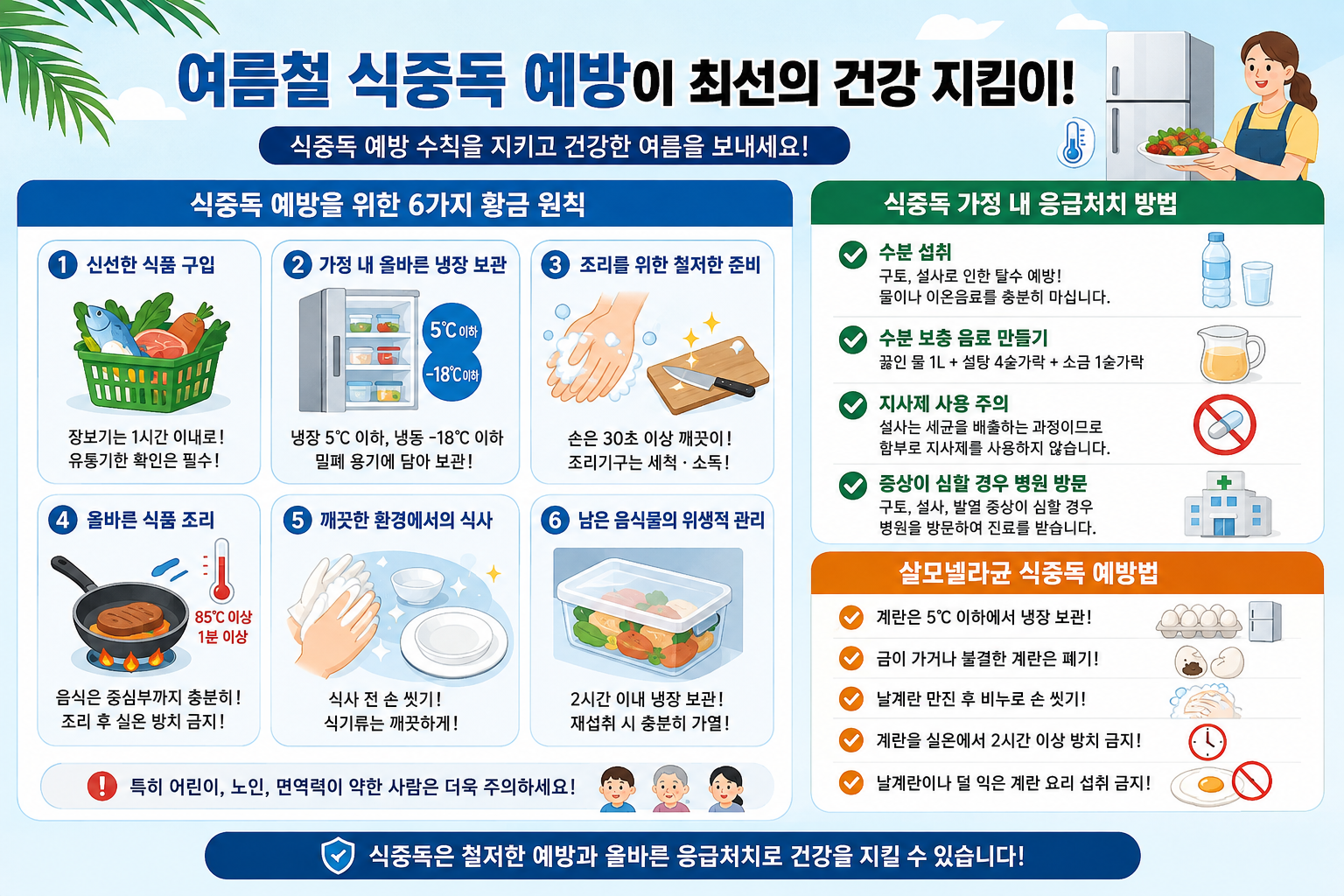 식중독 예방을 위한 6가지 황금 원칙