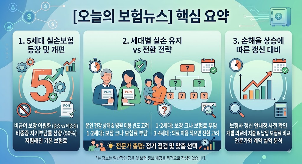 [오늘의 보험뉴스] 5세대 실손보험 등장과 실손 지형의 변화—소비자가 알아야 할 핵심 포인트