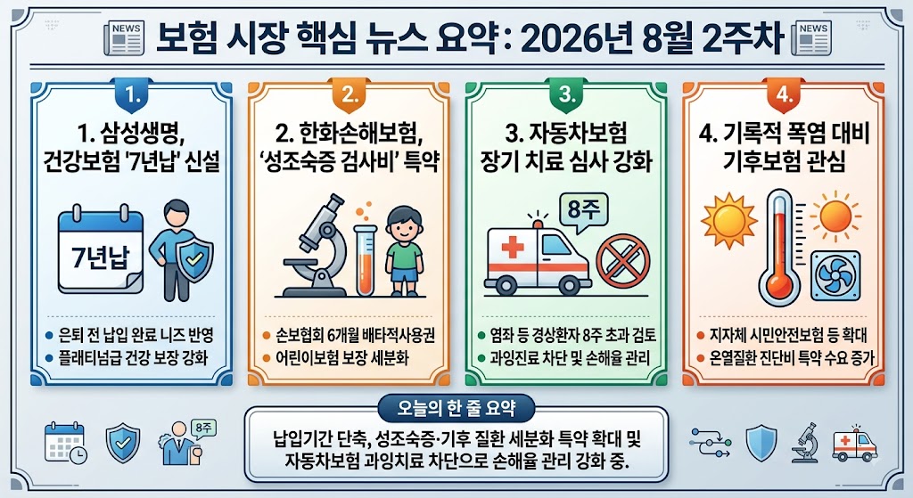 [오늘의 보험 브리핑] 2026년 8월 둘째 주 주요 보험 뉴스 & 시장 동향