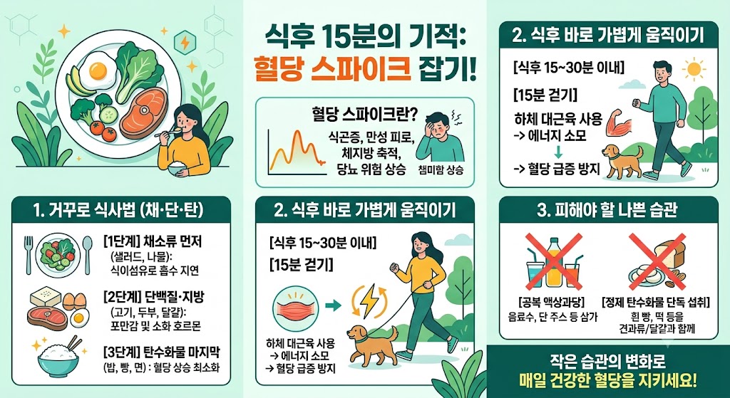 밥만 먹으면 쏟아지는 졸음, 혹시 나도 '혈당 스파이크'? 식후 15분 관리법