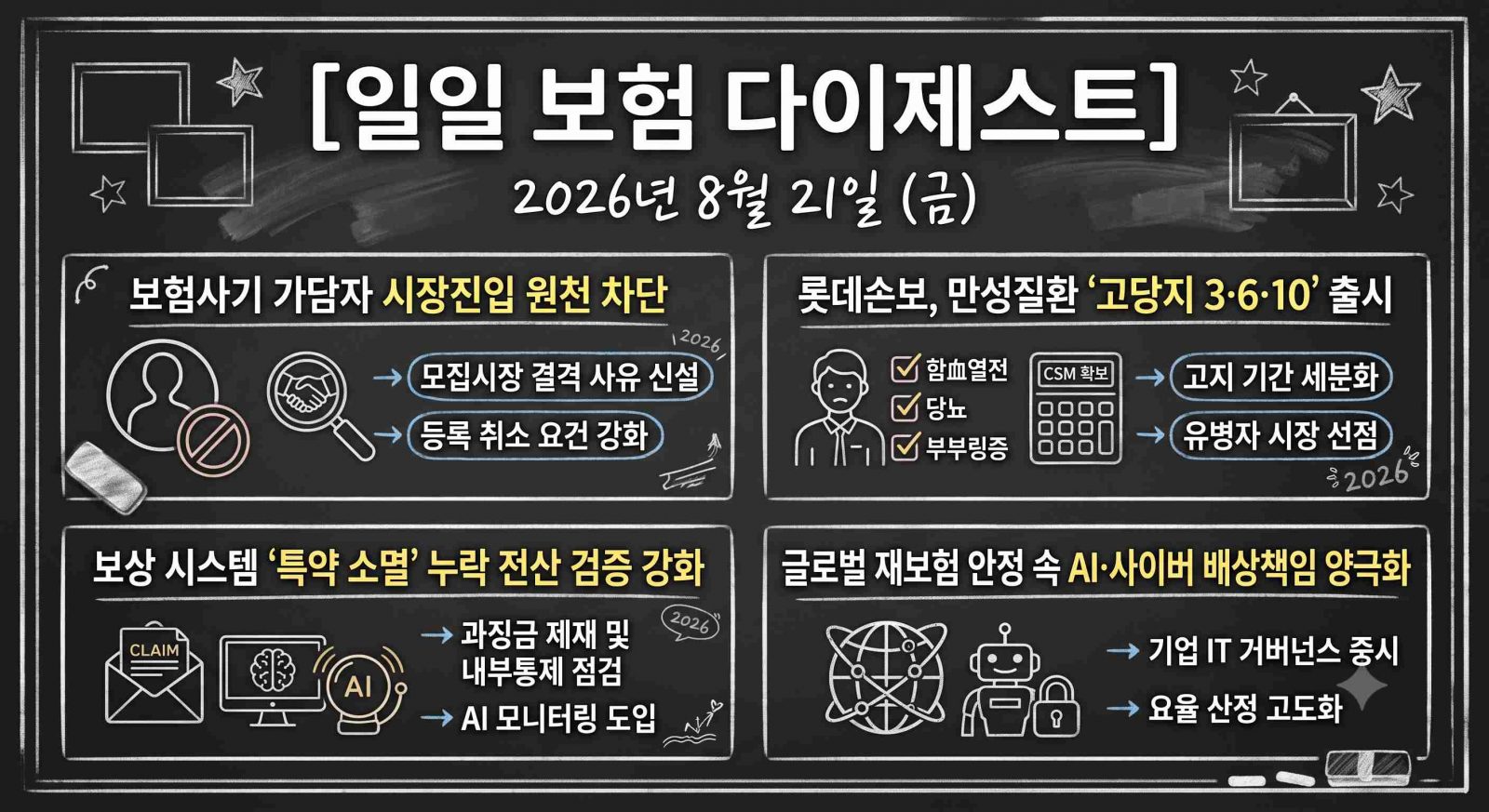 2026년 8월 21일 생명·손해·일반보험 주요 동향