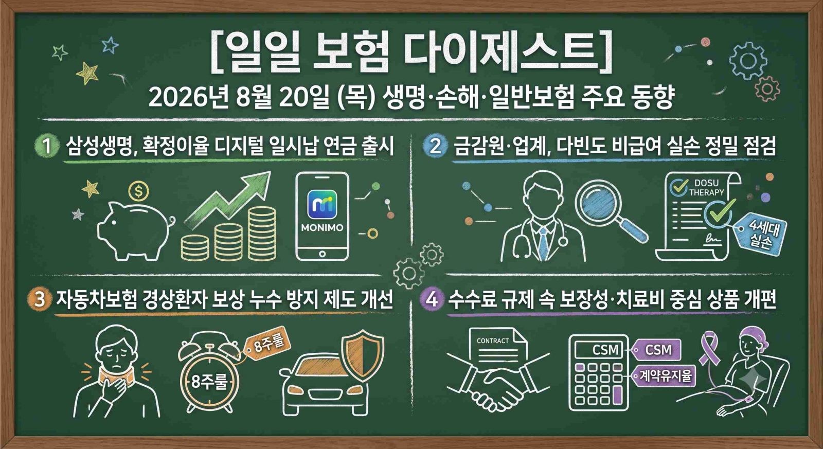 2026년 8월 20일 생명·손해·일반보험 주요 동향