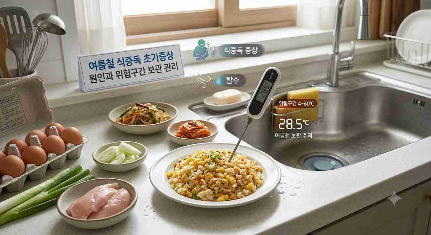 여름철 식중독 초기증상, 장염과 구별법 및 4~60도 위험구간 대처법