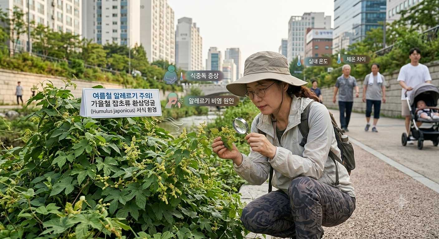 8월 알레르기 비염 원인, 쑥·환삼덩굴 꽃가루 구별 및 항히스타민제 복용법