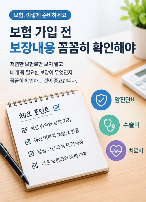 보험 가입 전 보장내용 꼼꼼히 확인해야